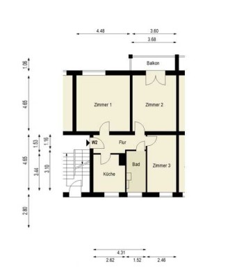 Wohnung in saniertem Altbau / zentrale Lage / hohe Räume / Balkon / Bezug in Abstimmung