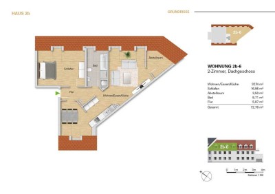 ***Neubau 2 Zi.-Wohnung im DG, WE 2b-6 als Erstbezug***