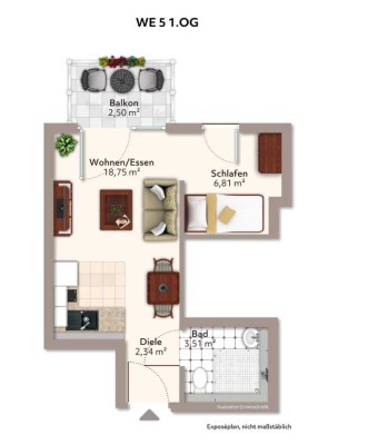 Gepflegte 1,5-Zimmer Wohnung mit Balkon und EBK in Erfurt