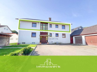 Große OG-Wohnung mit Garten und zwei Garagen in Westerheim!