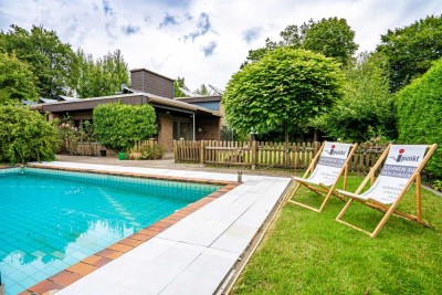 Split-Level auf 3 Etagen mit großem Garten und Pool in toller Lage