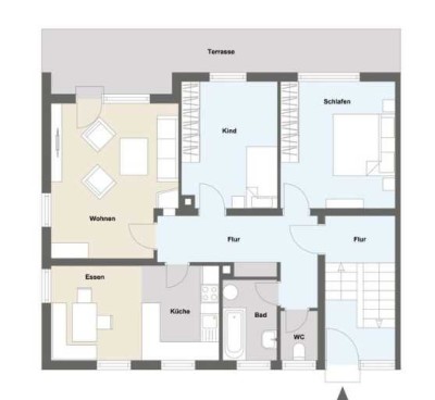Ansprechende 3,5-Zimmer-Wohnung mit EBK in Hochdorf
