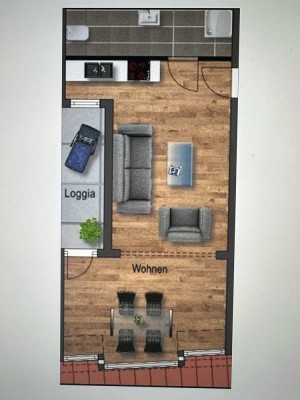 Freundliche 1-Zimmer-DG-Wohnung mit Balkon in Ottersweier