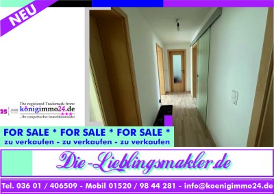 sanierte 3 Zimmer Wohnung mit Balkon in ruhiger Wohnlage von Höngeda. Mit Mieteinnahmen!