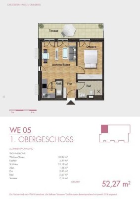 Gehobene 2-Zimmerwohnung mit EBK und Terrasse im schönen Carlsgarten