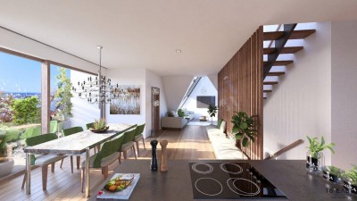 Rarität in Wien: Exklusives Dachgeschoss + Rohdachboden mit Enwicklungspotential + unverbaubarem 360°-Panoramablick über Wien