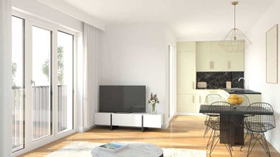 3 Zimmer-Wohnung mit Gartenterrasse
und eigenem Gartenteil von 20 Quadratmetern