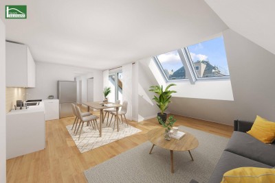Moderne 2-Zimmer-DG-Wohnung mit Terrasse in 1220 Wien – Erstbezug auf Eigengrund!