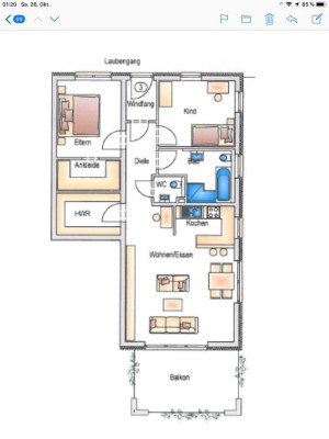 Neubauwohnung mit gehobener Ausstattung (1000 €, 91 m², 3,5 Zimmer)