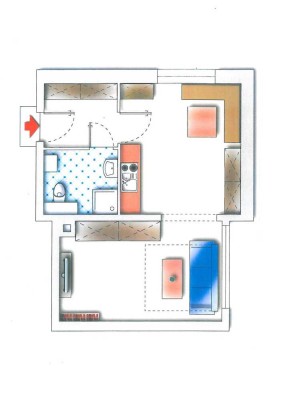 Großzügige 1-Raum-Wohnung in Oberau (Zentrumrandlage)