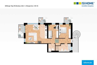 Helle 3-Zimmer-DG-Wohnung mit Blick auf die Saale/Rabeninsel (Klima+Kamin) - WE125