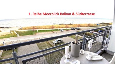 Traumhafter 1. Reihe Ostseeblick mit Meer-Balkon & Sonnen-Südterrasse