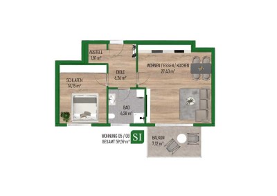 2-Zimmer Neubauwohnung - Top Kapitalanlage in zentraler Lage