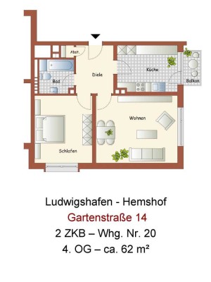 Teilmöblierte 2-Zimmerwohnung in LU-Hemshof