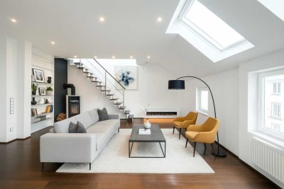Moderne Dachgeschoss-Maisonettewohnung mit Terrasse in charmantem Altbau