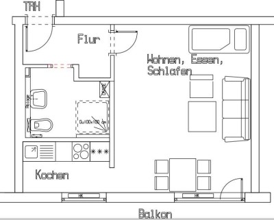 Erstbezug nach Sanierung - 1-Zimmer Wohnung zu vermieten