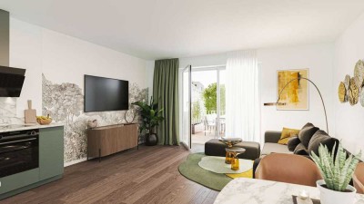 2-Zimmer-Balkonwohnung mit hochwertigen Materialien für dauerhaftes Wohlfühlwohnen
