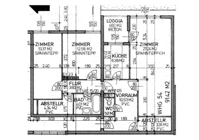 3-Zimmer-Wohnung mit Loggia, Top 54 - Miete inkl. Heizung und Warmwasser