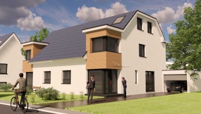 Letzte Doppelhaushälfte! Effizienzklasse A+, KfW 40 mit PV-Anlage, Fußbodenheizung, Grundstück .