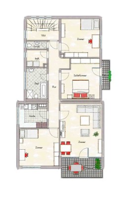Sanierte 4,5 Zimmer Wohnung mit Balkon, Garten & Einzelgarage