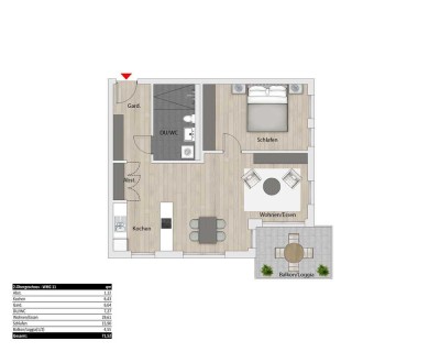 2-Zimmer Wohnung mit Balkon und Aufzug im betreuten Wohnen