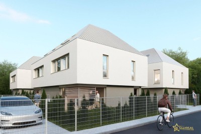 TOPPREIS! NEUES PROJEKT. 5 ZIMMER-ZIEGELHAUS, LUFTWÄRMEPUMPE, BODENHEIZUNG UND KST/ALUMINIUM-FENSTER. Provisionsfrei für den Käufer.