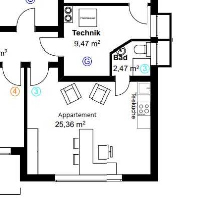 Modernisierte 1-Zimmer-Wohnung mit EBK in Achstetten