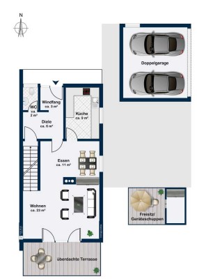Familienidyll: Doppelhaushälfte mit Pool, Terrasse & Garten