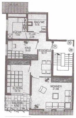 Helle 3 1/2 Zimmer -Wohnung, Aussichtslage