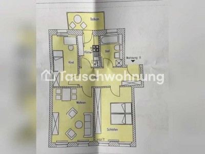 Tauschwohnung: Schöne 3-Raumwohnung mit Tageslicht Bad und Balkon