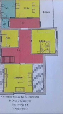 Attraktive 3-Zimmer-Wohnung mit Balkon und Einbauküche in Wiesmoor