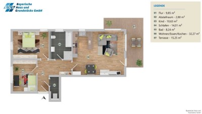 Moderne, energieeffiziente 3-Zimmer-Erdgeschosswohnung zum Erstbezug!