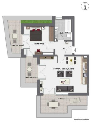 Attraktive Wohnung in Pasing-Obermenzing mit 3 Terrassen