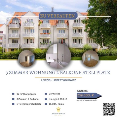 3-Zimmer-Wohnung mit Tiefgaragenstellplatz & 2 Balkone – Solide Kapitalanlage in neuwertigem Zustand