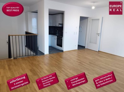 TOP AUSGESTATTET, 3 ZIMMER, U-Bahn Nähe, QUALITATIV, hell- Terrasse, Garten, Balkon