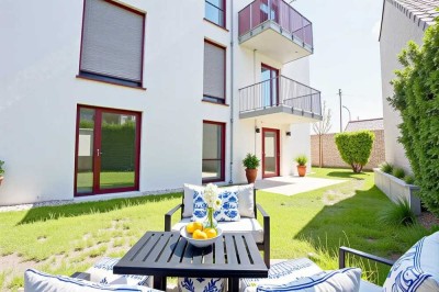 Erstbezug! Für Jung und Alt! Helle, barrierefreie 3-Zimmer-Terrassenwohnung mit Garten u. Einbauküch