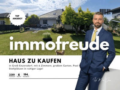 6 Zi -Einfamilienhaus mit großem Garten, Pool &amp; 3 Stellplätzen, in ruhiger Lage von Groß-Enzersdorf!