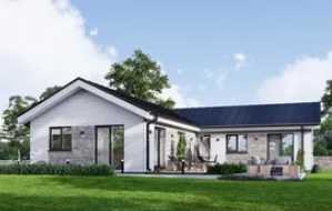 Fertighaus aus Holz (isoliert) 129 m² Wohnfläche