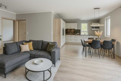 Moderne, helle 3-Zimmer-Wohnung mit Terrasse, Einbauküche & Stellplatz – ruhig & energieeffizient