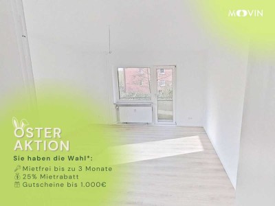 Lichtdurchflutete 3-Zimmer-Wohnung mit Balkon und Badewanne