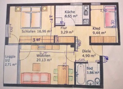 Helle, lichtdurchflutete 3-Zimmer Wohnung mit Balkon im 3. OG in Landsberg am Lech