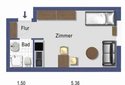 Modernes möbliertes Apartment in Düsseldorf -zentrale Lage-
