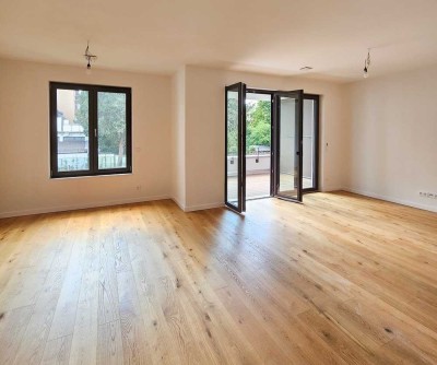Klimatisierte Neubauwohnung mit Westbalkon, zwei Bäder mit TG-Stellplatz zur Miete
