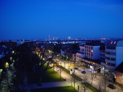 Lichtdurchflutete, zentral gelegene Wohnung m. Blick auf Park und Frankfurter Skyline