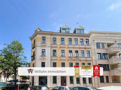 Freie Altbauwohnung in Bestlage (Schleußig)! 2-Zimmer-Wohnung mit kleinem Balkon