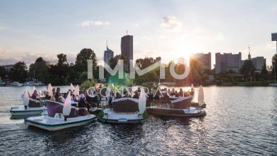 Top-Ausblick über Kaisermühlen, Alte Donau und Neue Donau