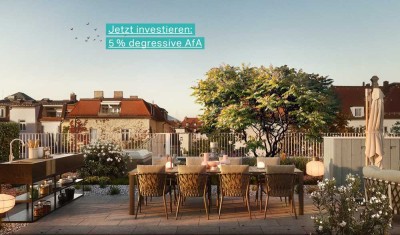 Bezugsfertig 2025 - Wohnen im Unikat: Penthouse mit Dachterrasse und -garten in VINZENT