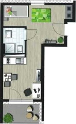 Geschmackvolle, modernisierte 1,5-Zimmer-Wohnung mit EBK in Neuss