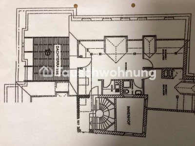 Tauschwohnung: Dachgeschosswohnung mit großer Terrasse und Blick ins Grüne