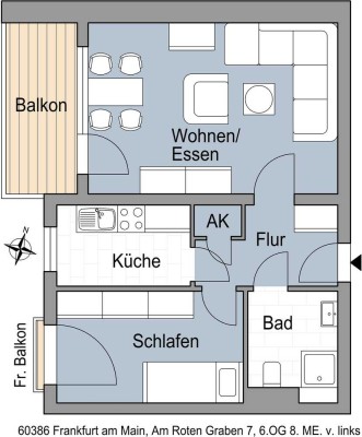 2 Zimmerwohnung mit großem Balkon